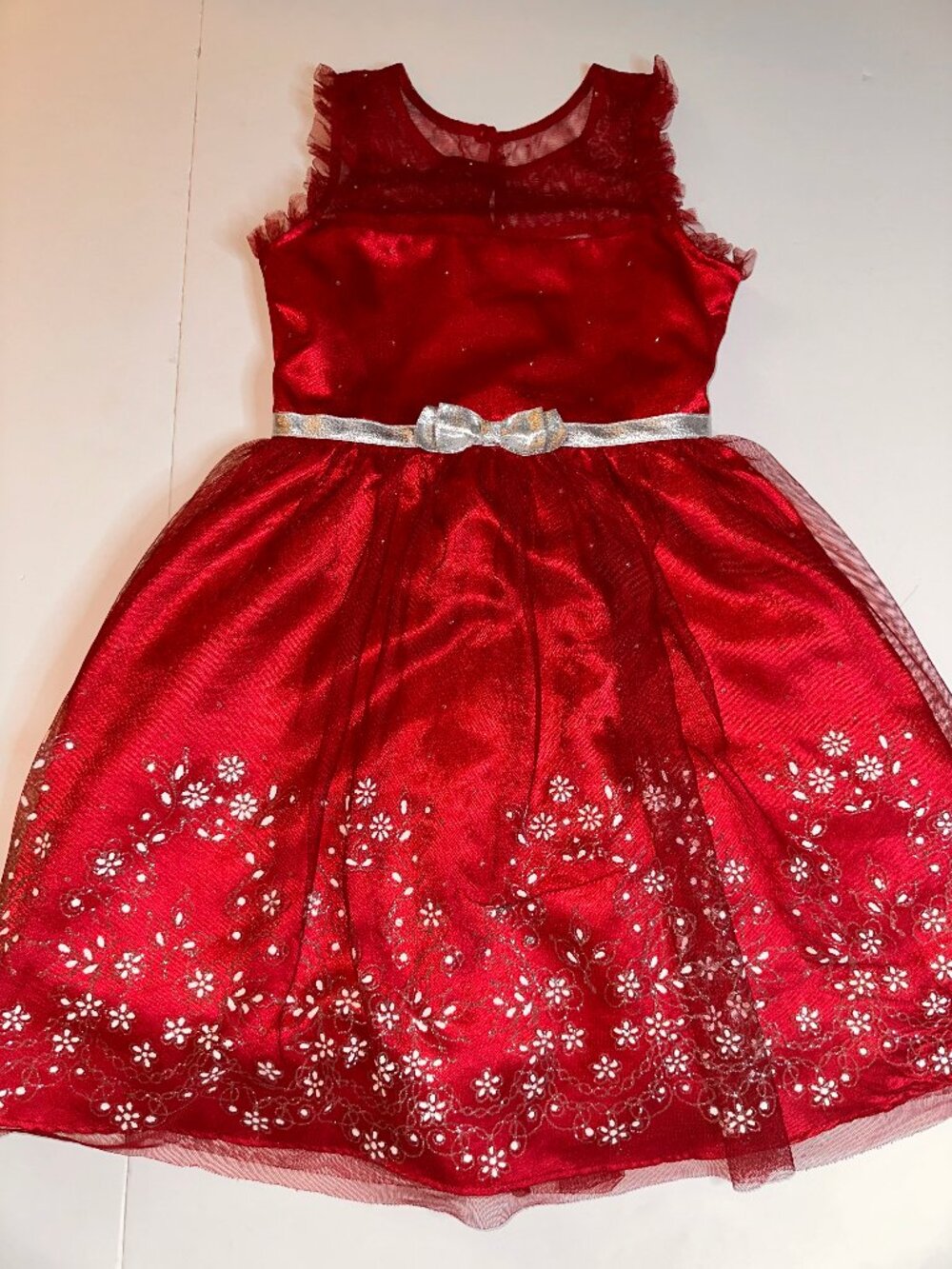 Jona Michelle Red Lace Tiered Special Occasion Formal Dress Size 8 #655